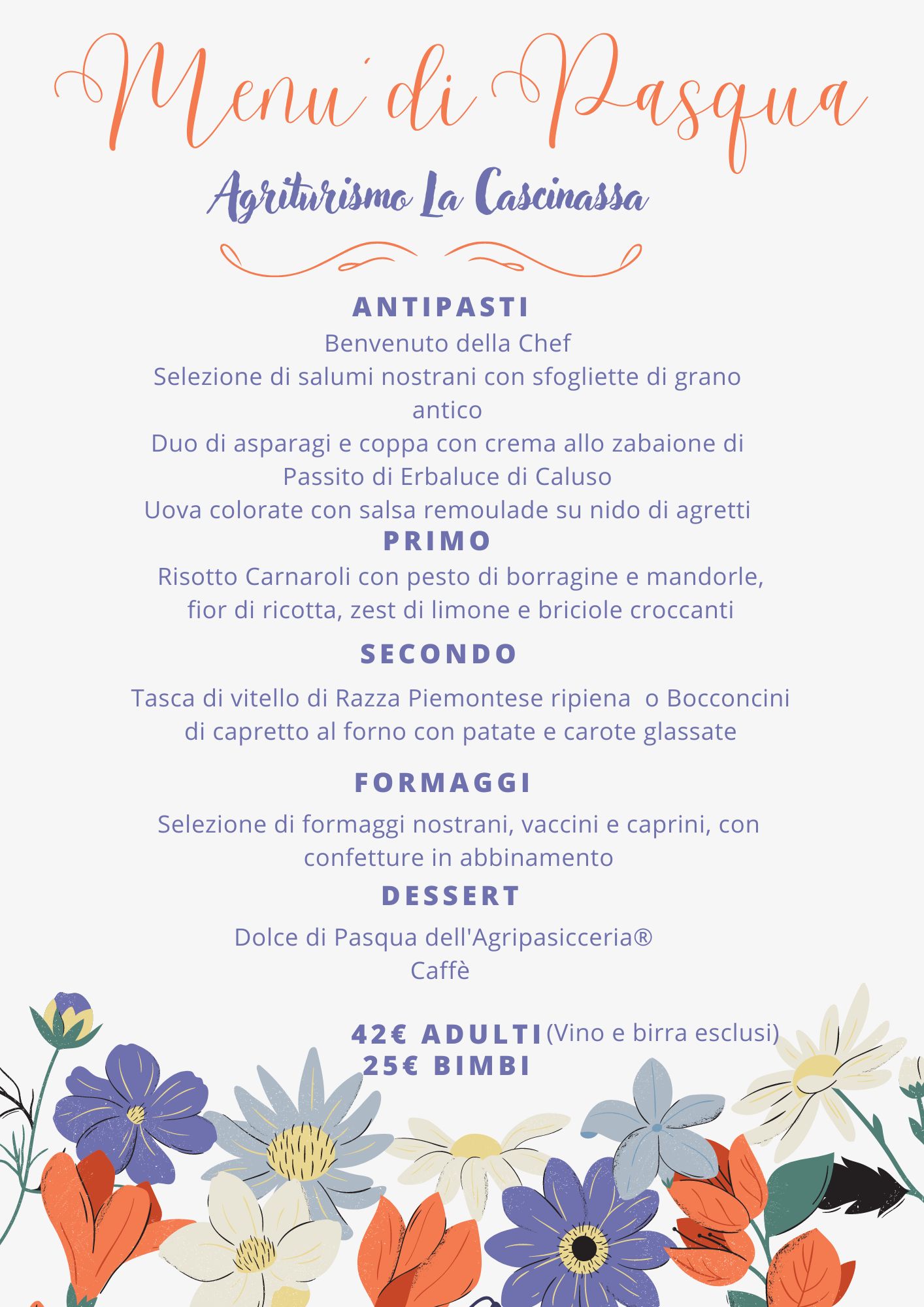 pranzo Pasqua 2023 agriturismo Piemonte